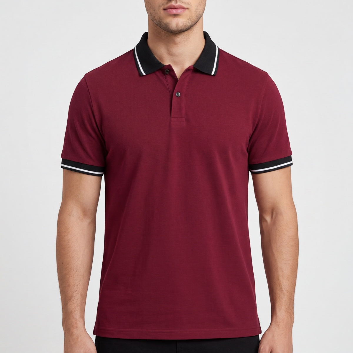 Men's Contrast Collar Polo Shirt
