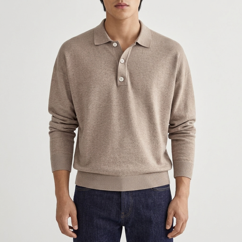 Men's Oversized Polo Sweater