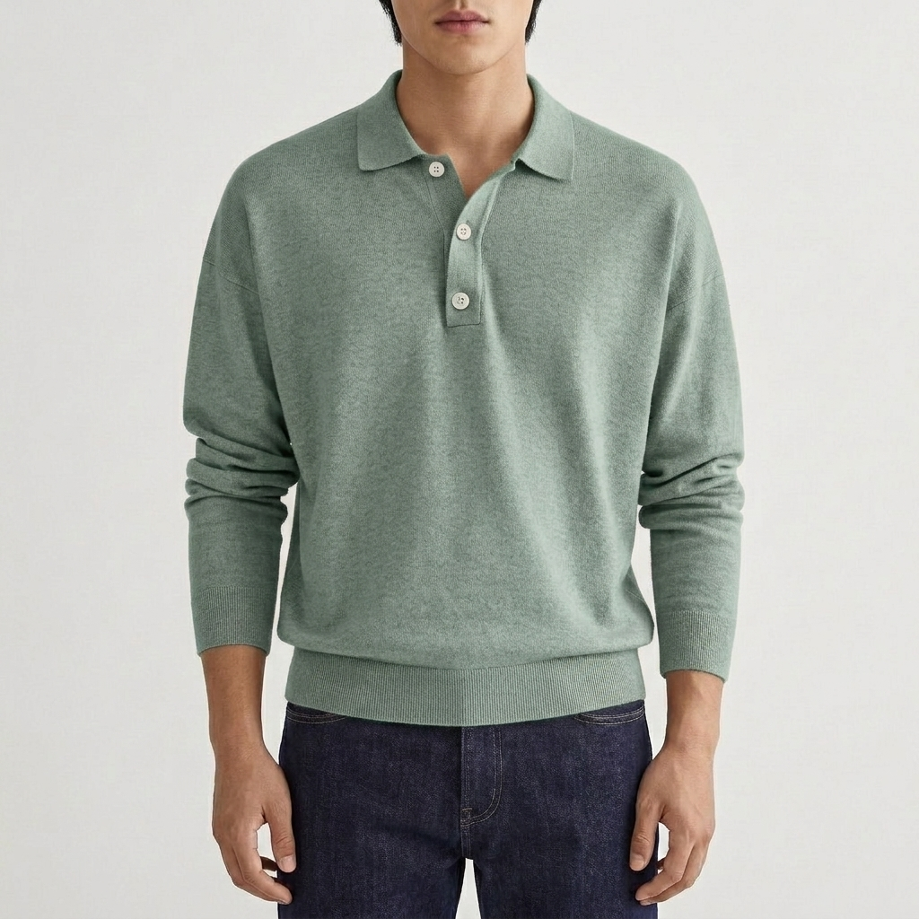 Men's Oversized Polo Sweater