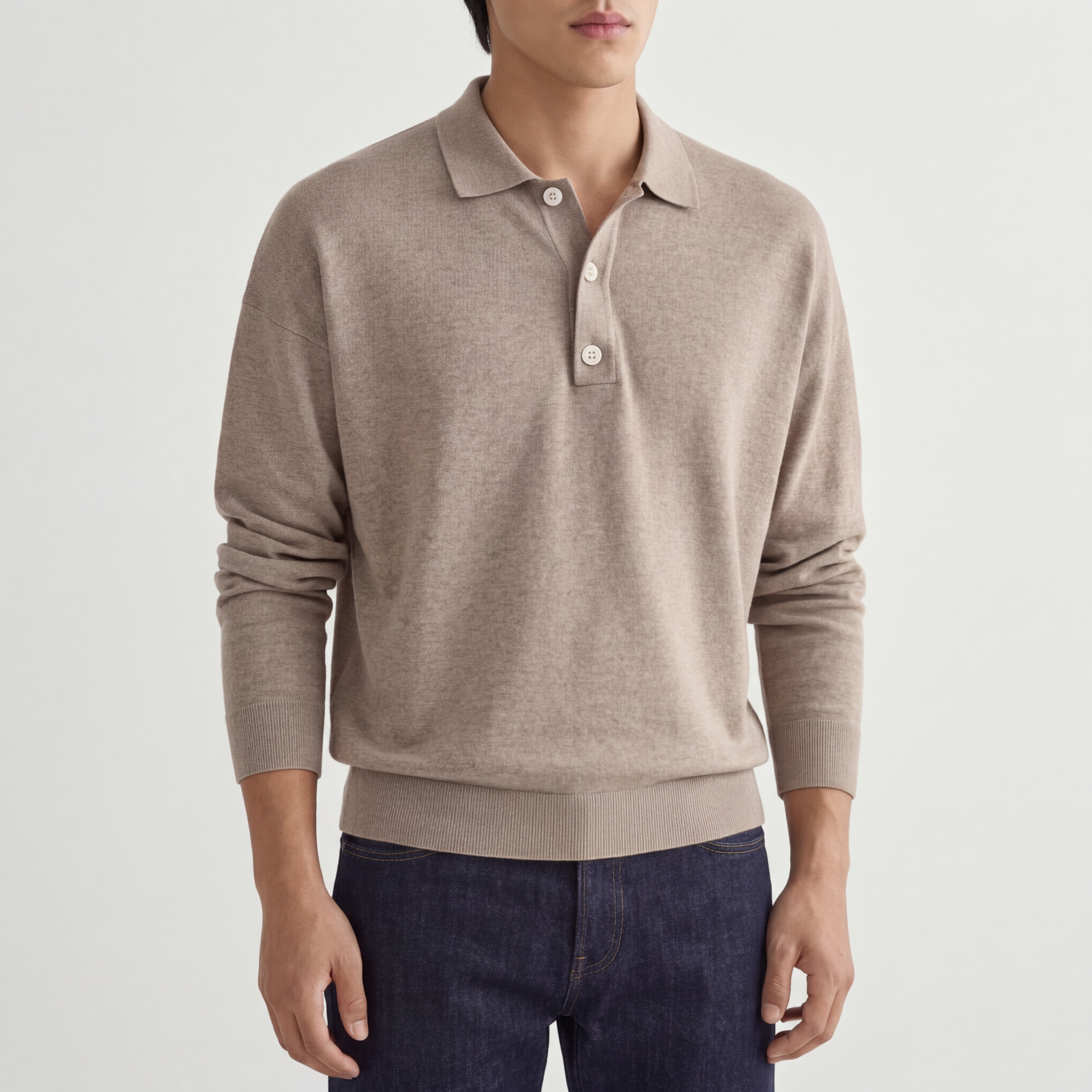 Men's Oversized Polo Sweater