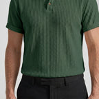 Men's Textured Knit Polo Shirt