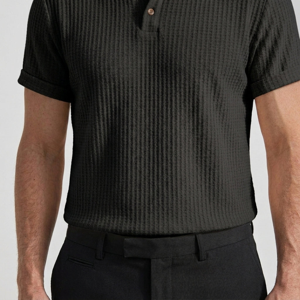 Men's Textured Knit Polo Shirt