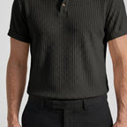 Men's Textured Knit Polo Shirt