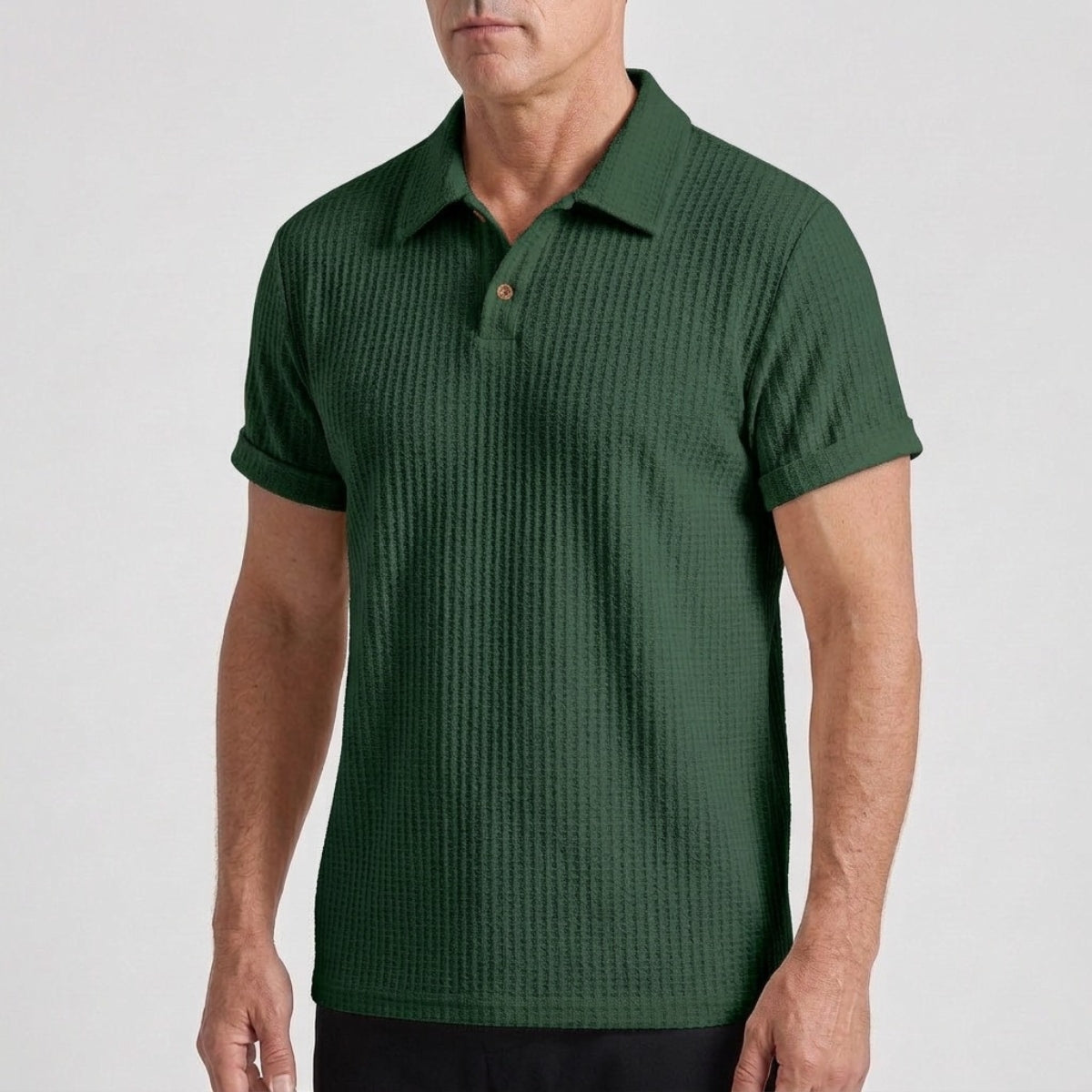 Men's Textured Knit Polo Shirt