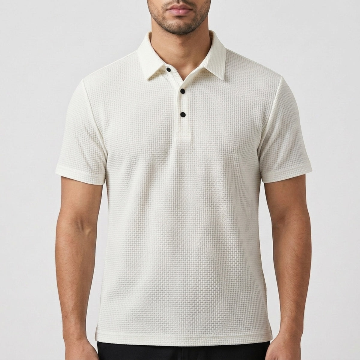 Men's Textured Polo Shirt