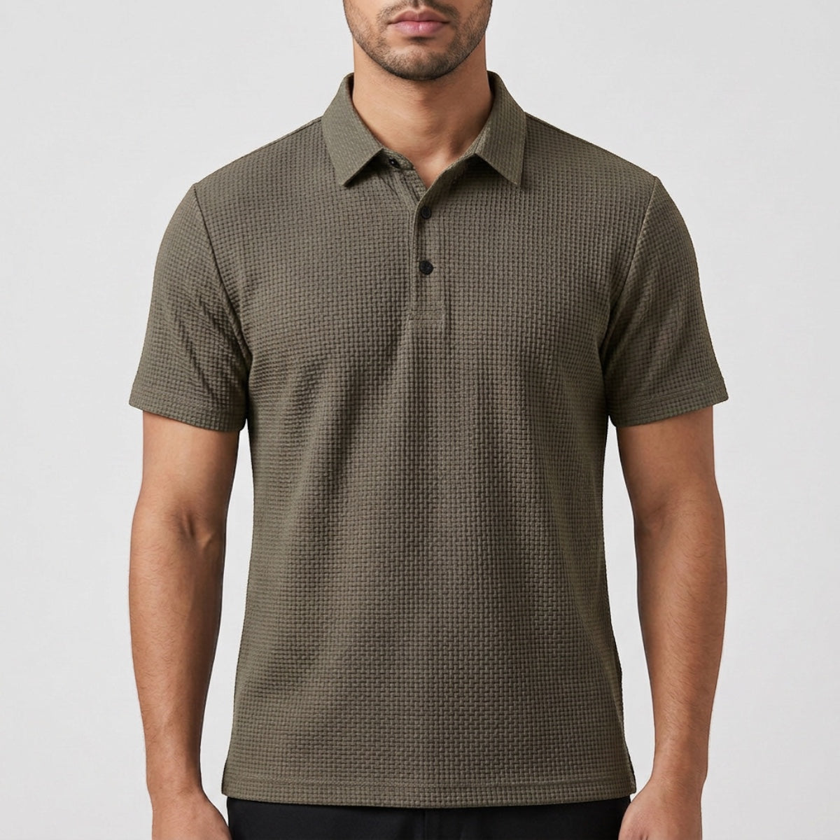 Men's Textured Polo Shirt