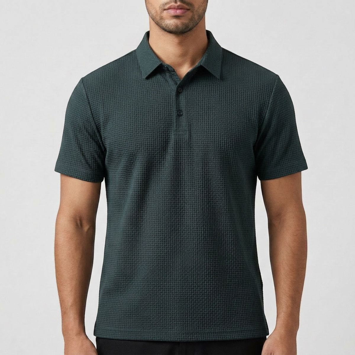 Men's Textured Polo Shirt