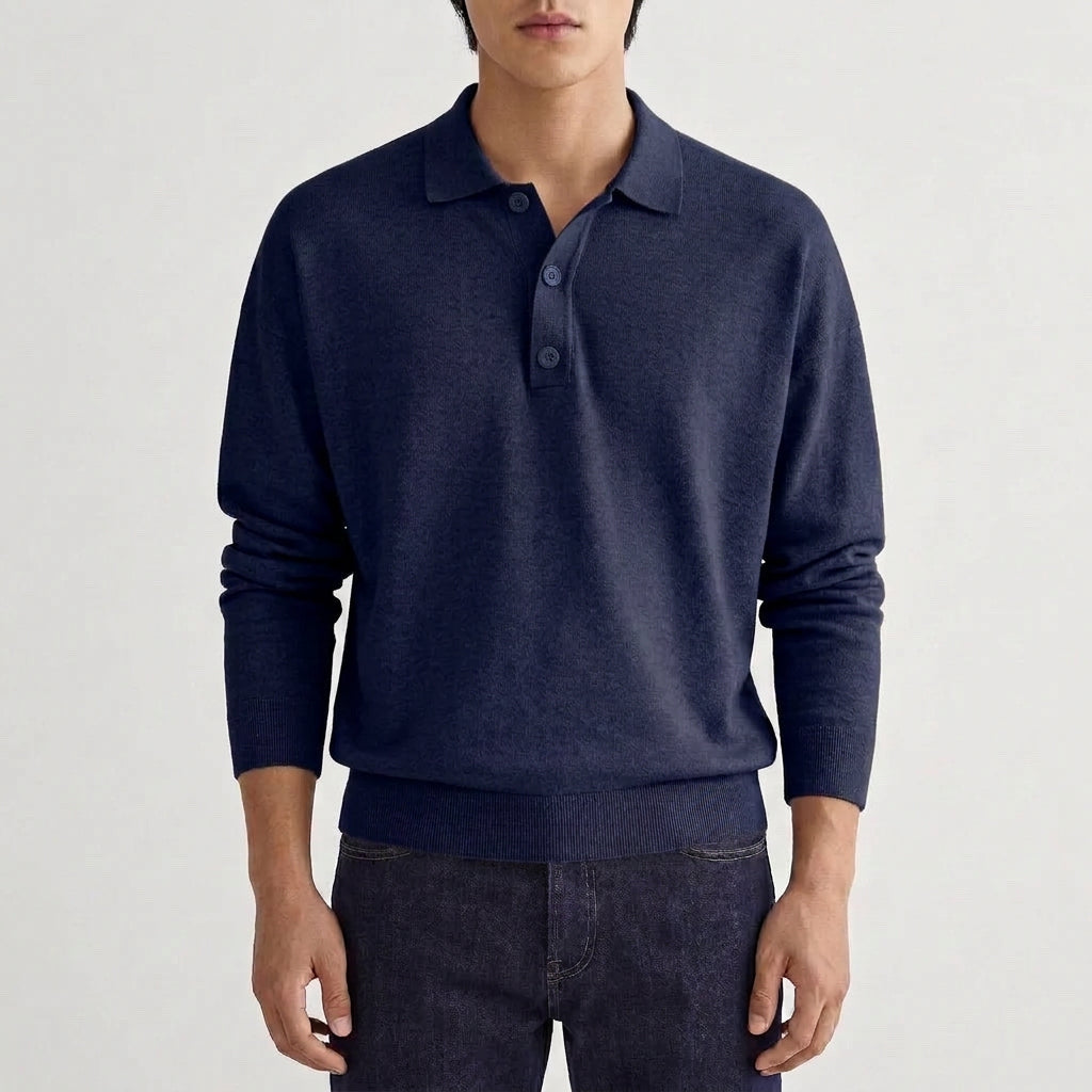 Men's Oversized Polo Sweater
