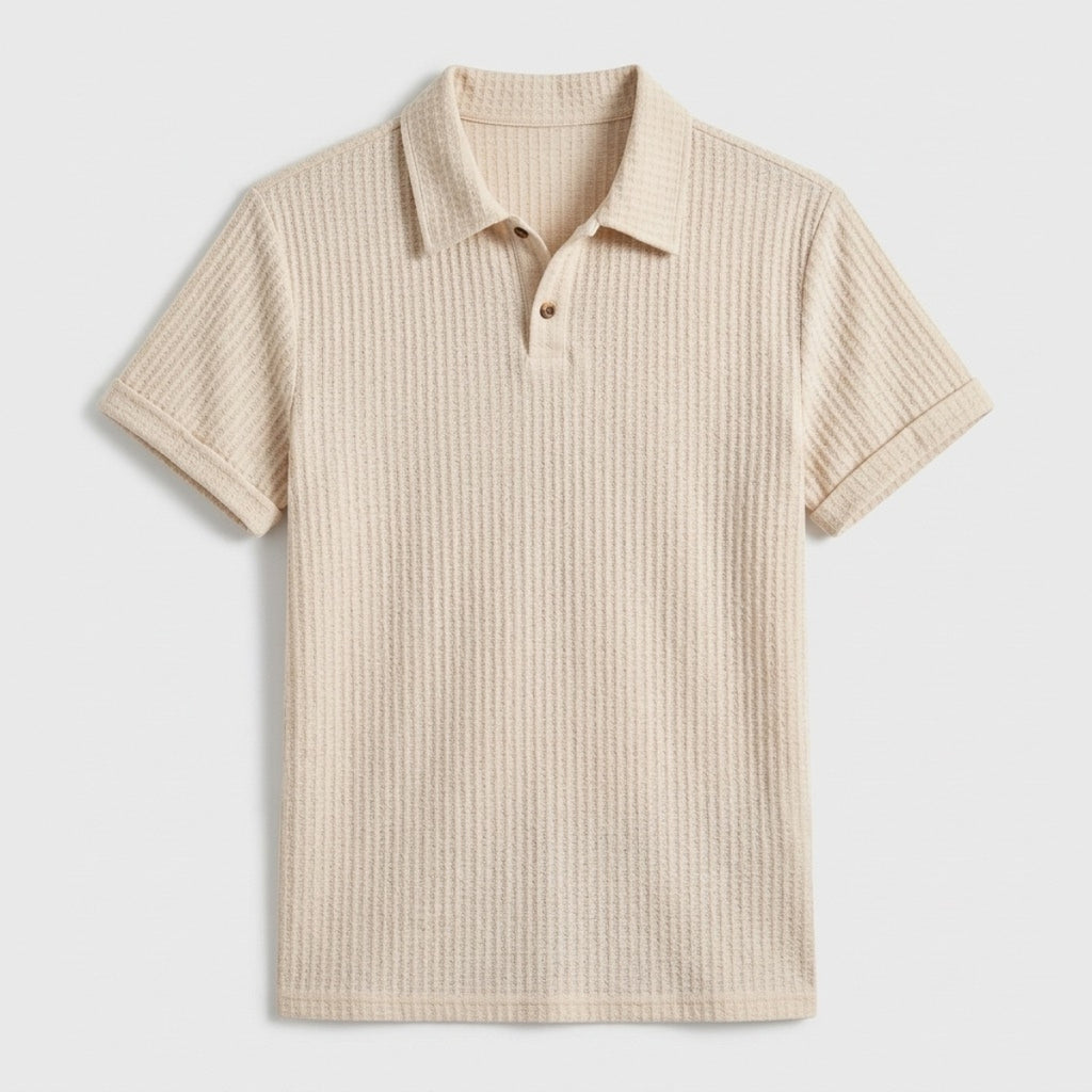 Men's Textured Knit Polo Shirt