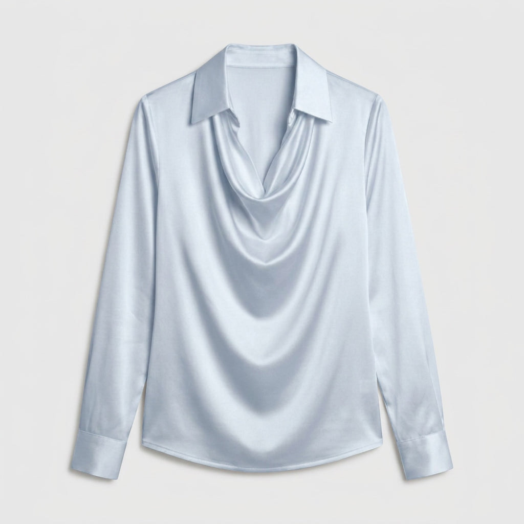 Women's Draped Neck Collared Blouse
