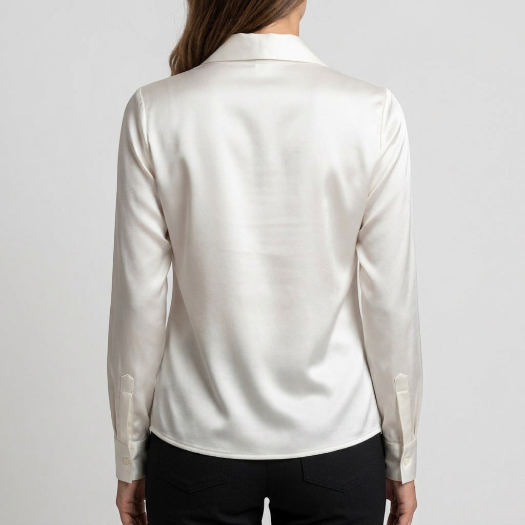 Women's Draped Neck Collared Blouse