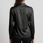 Women's Draped Neck Collared Blouse