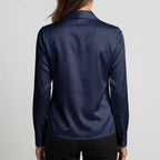 Women's Draped Neck Collared Blouse