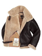 men's aviator jacket with sherpa collar in brown