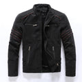 men's biker style zip-up jacket in black