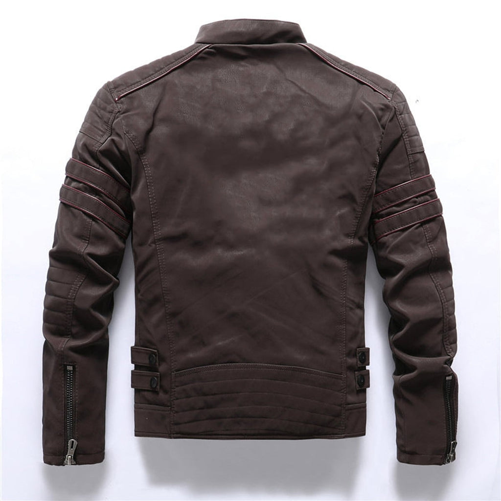 men's biker style zip-up jacket