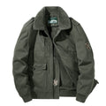 men's button-up long sleeve jacket olive green 