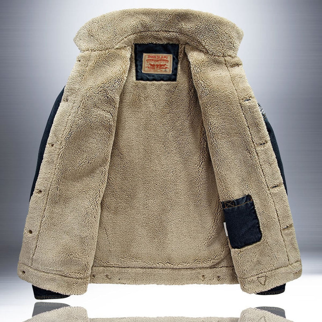men's button-up teddy-lined jacket