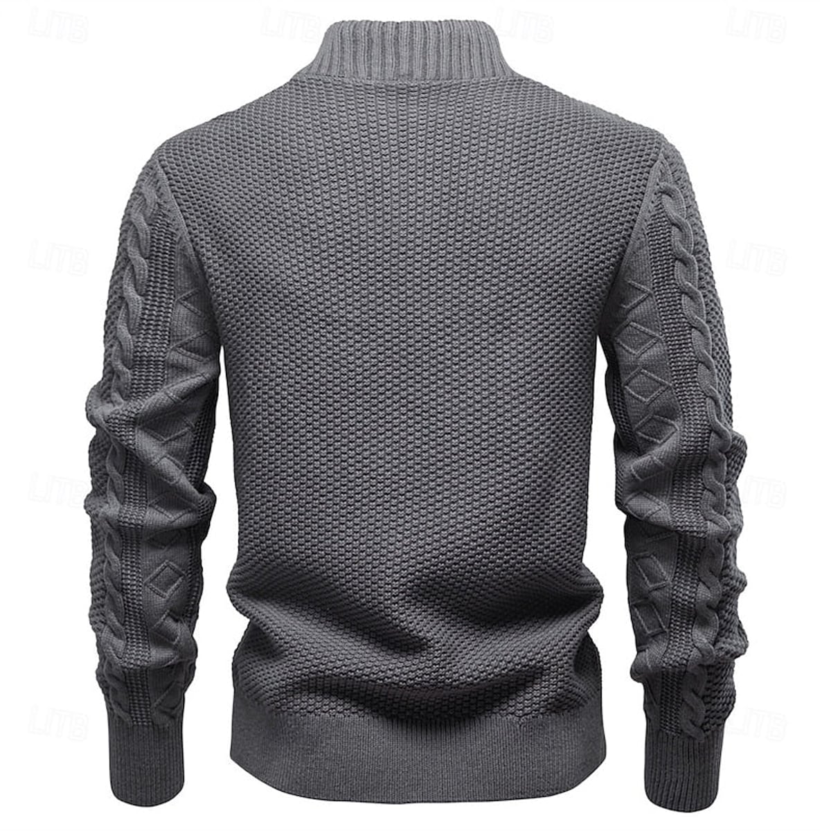 men's cable knit zip-up cardigan