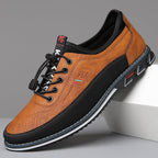 men's casual lace-up sneaker shoes in camel brown