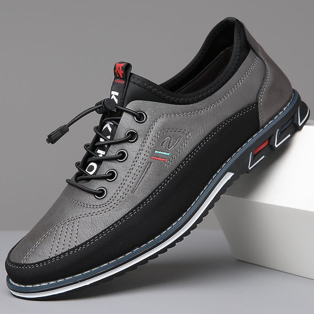 men's casual lace-up sneaker shoes in charcoal gray