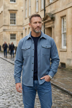 men's casual overshirt in light blue