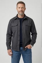 men's casual overshirt in dark gray