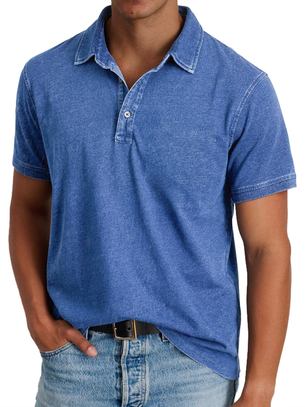 men's casual polo shirt in blue
