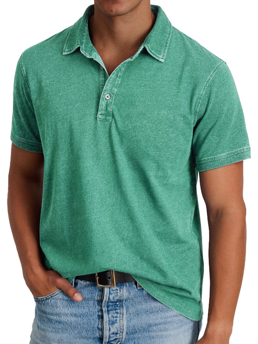 men's casual polo shirt in green