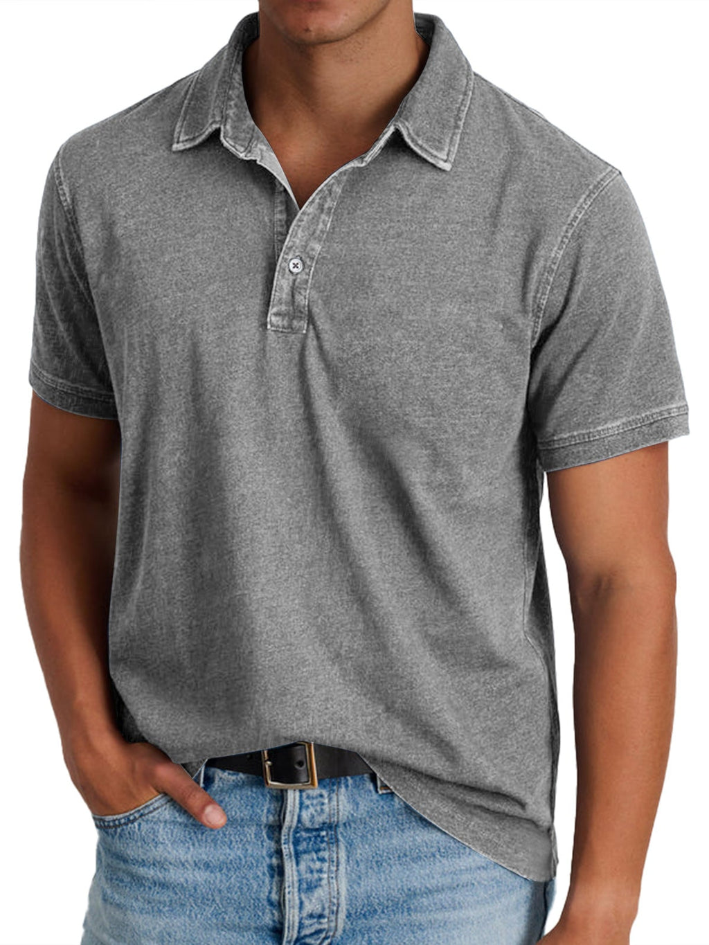 men's casual polo shirt in gray