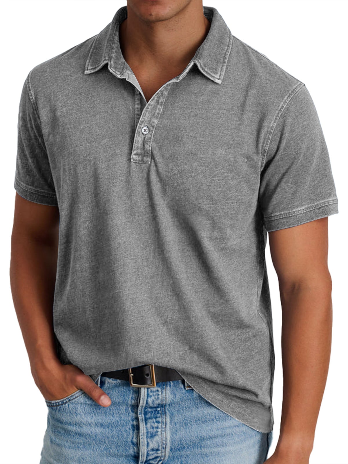 men's casual polo shirt in gray