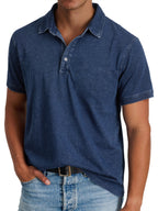 men's casual polo shirt in navy blue