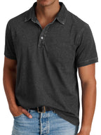 men's casual polo shirt in black