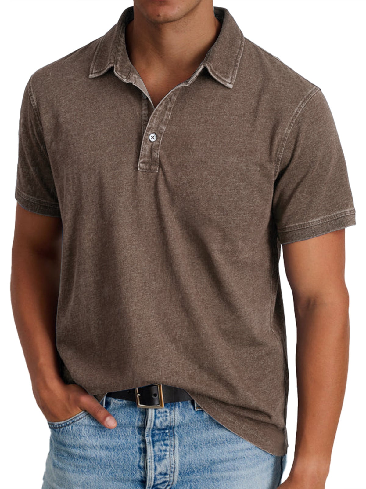 men's casual polo shirt in brown
