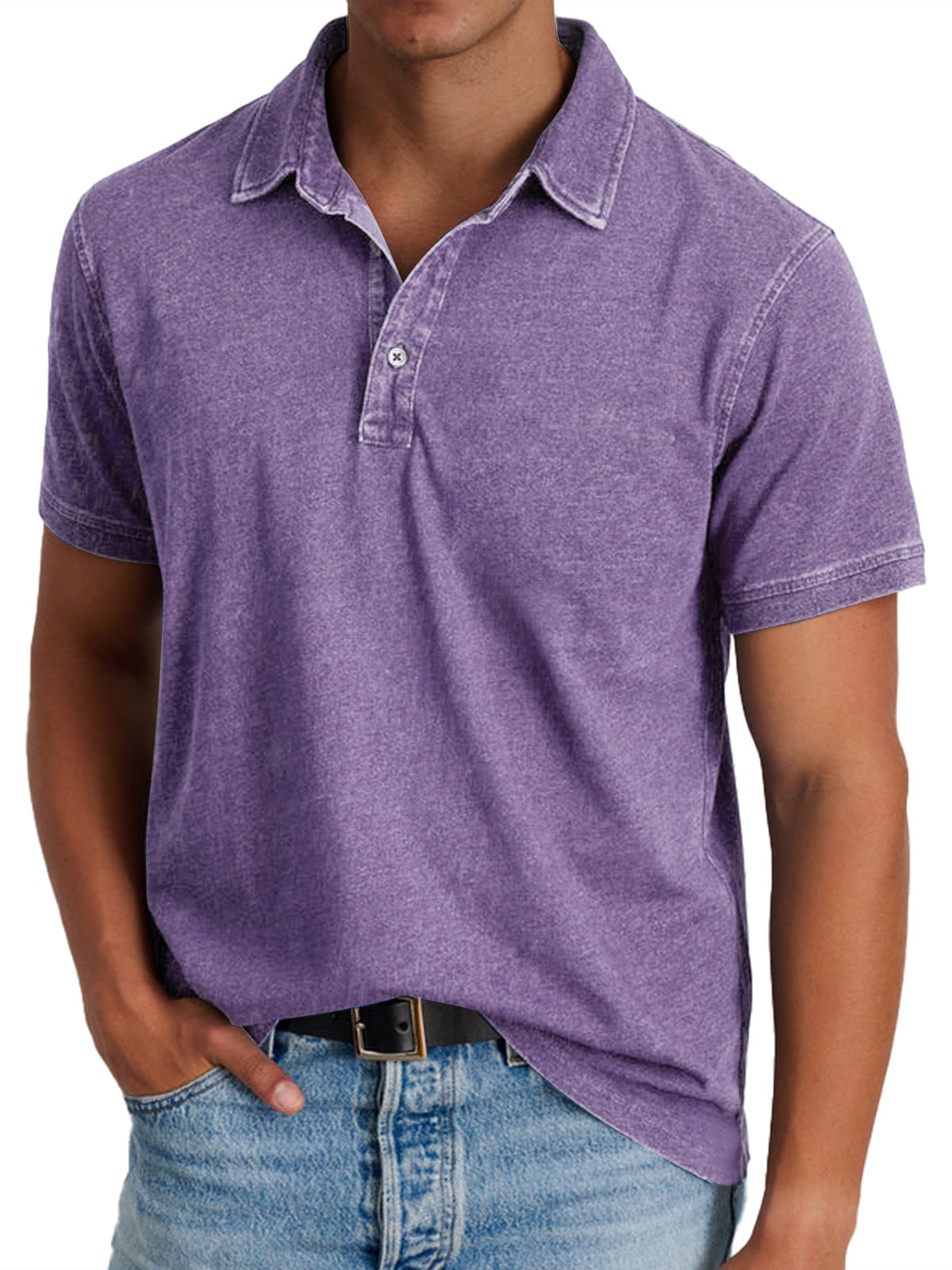 men's casual polo shirt in violet