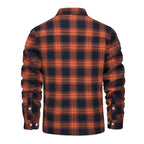 men's checked button-up shirt jacket