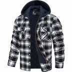 men's checked lumberjack jacket in black