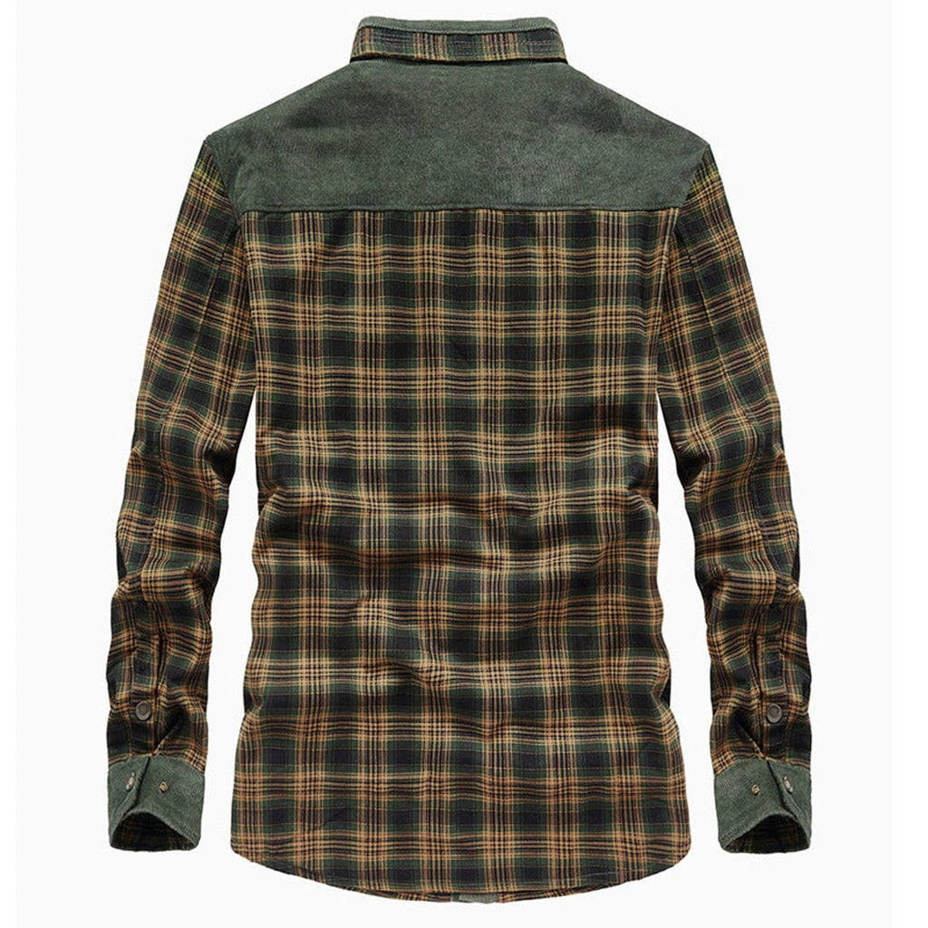 men's checked shirt jacket with pockets