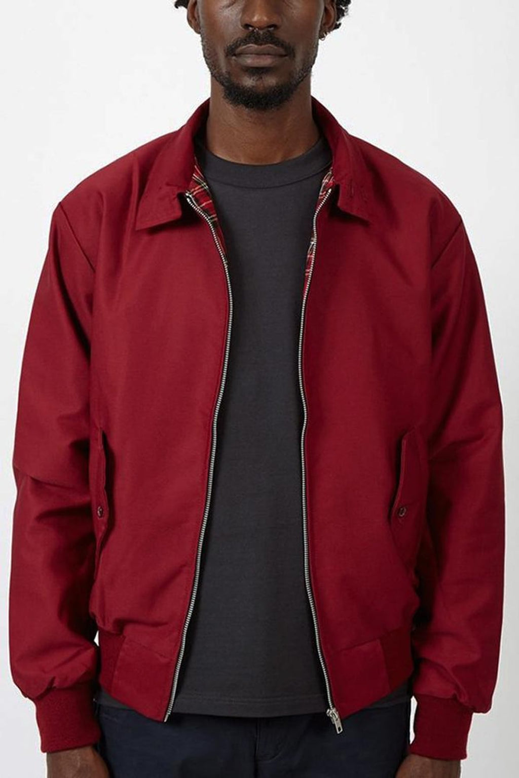 men's classic harrington jacket in dark red