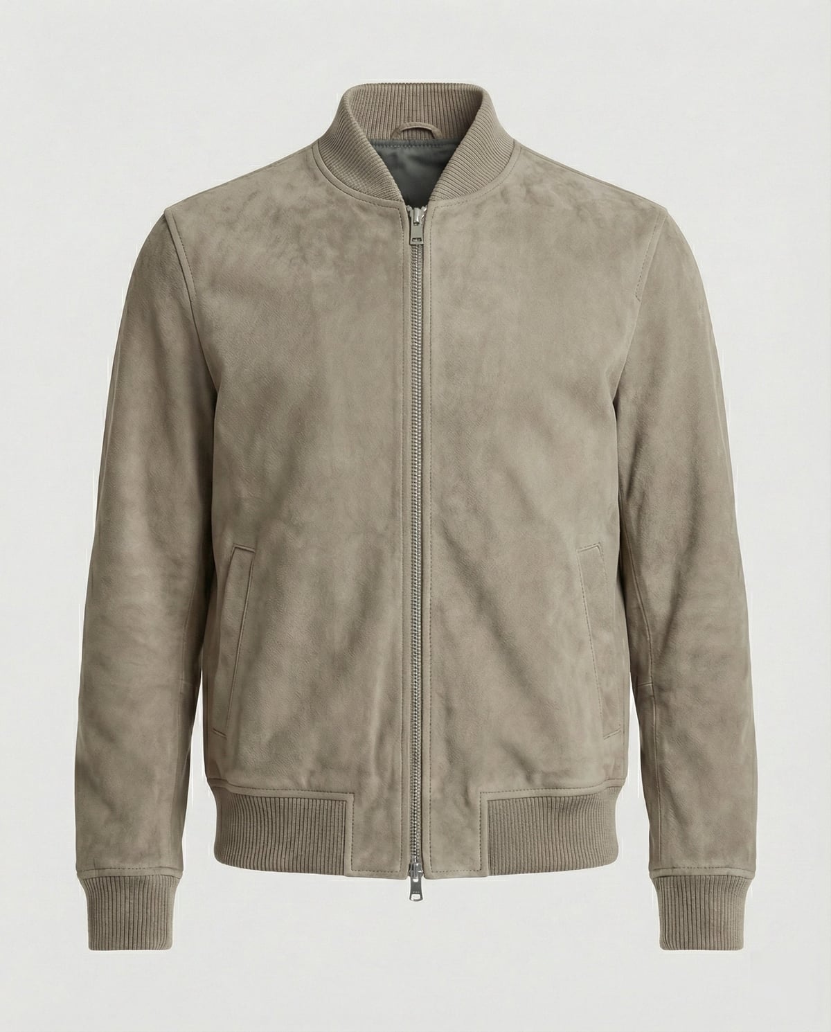 men's classic zip-up bomber jacket in khaki