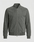 men's classic zip-up bomber jacket in gray