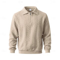 men's collared quarter-zip pullover in khaki
