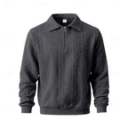 men's collared quarter-zip pullover in dark gray