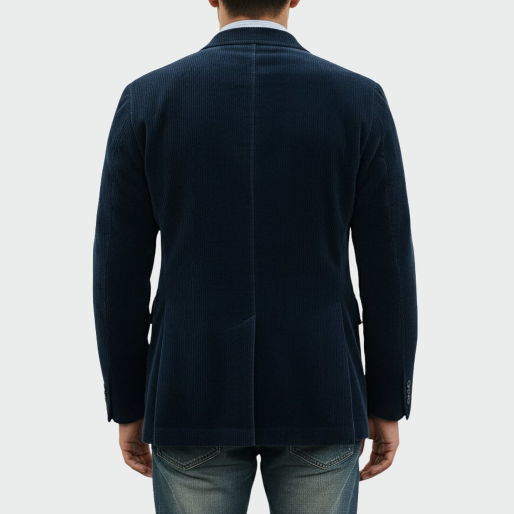 men's corduroy blazer and waistcoat set in blue