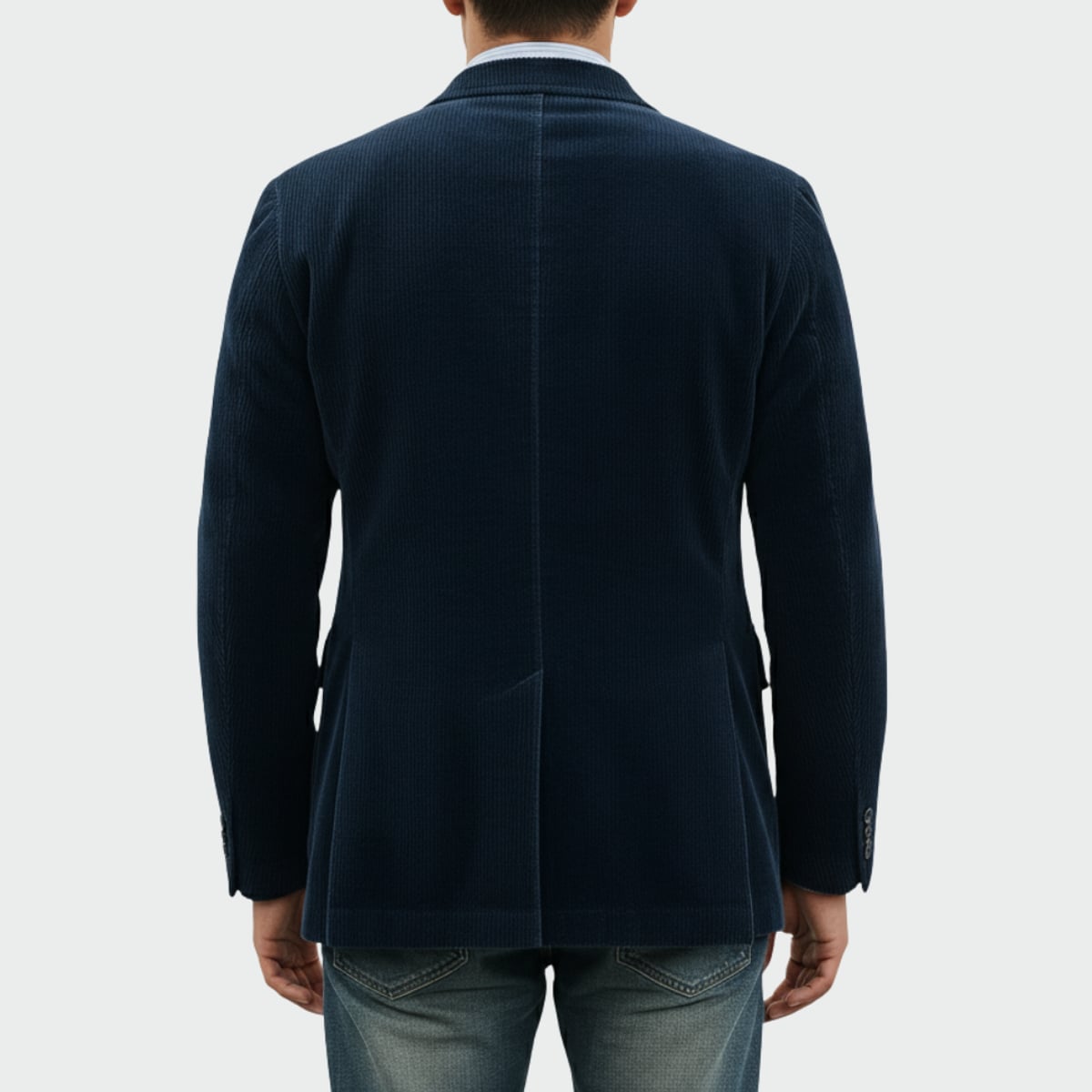 men's corduroy blazer and waistcoat set in blue