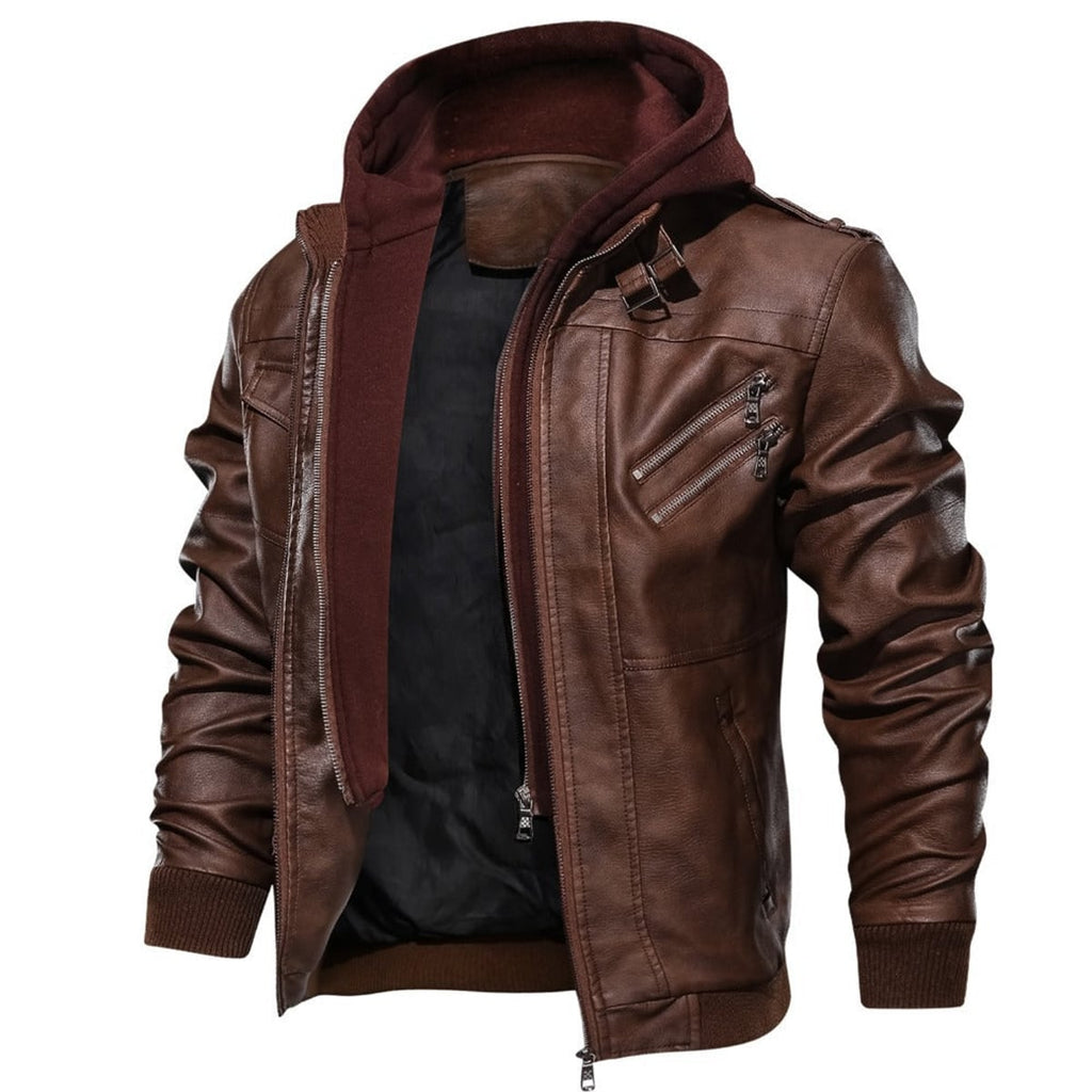 men's detachable hood zip-up jacket