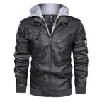 men's detachable hood zip-up jacket in gray