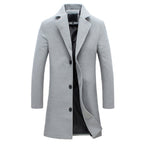 men's double-breasted trench coat light gray