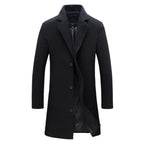 men's double-breasted trench coat black