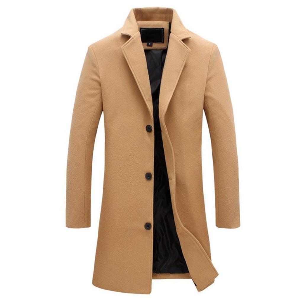 men's double-breasted trench coat khaki